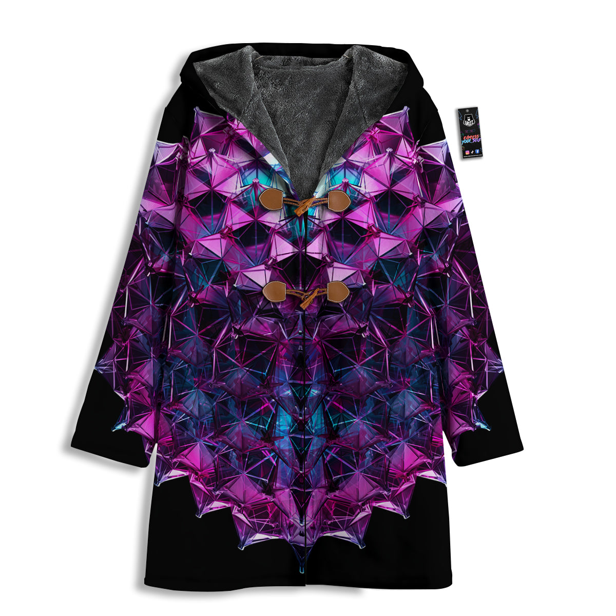 Alien Crystal Diamond Flower Print Men's Windbreaker Jacket-grizzshop