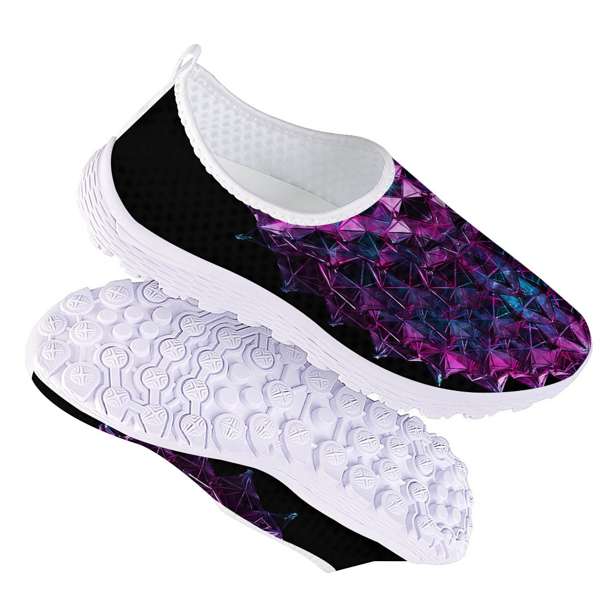 Alien Crystal Diamond Flower Print Nurse Shoes-grizzshop