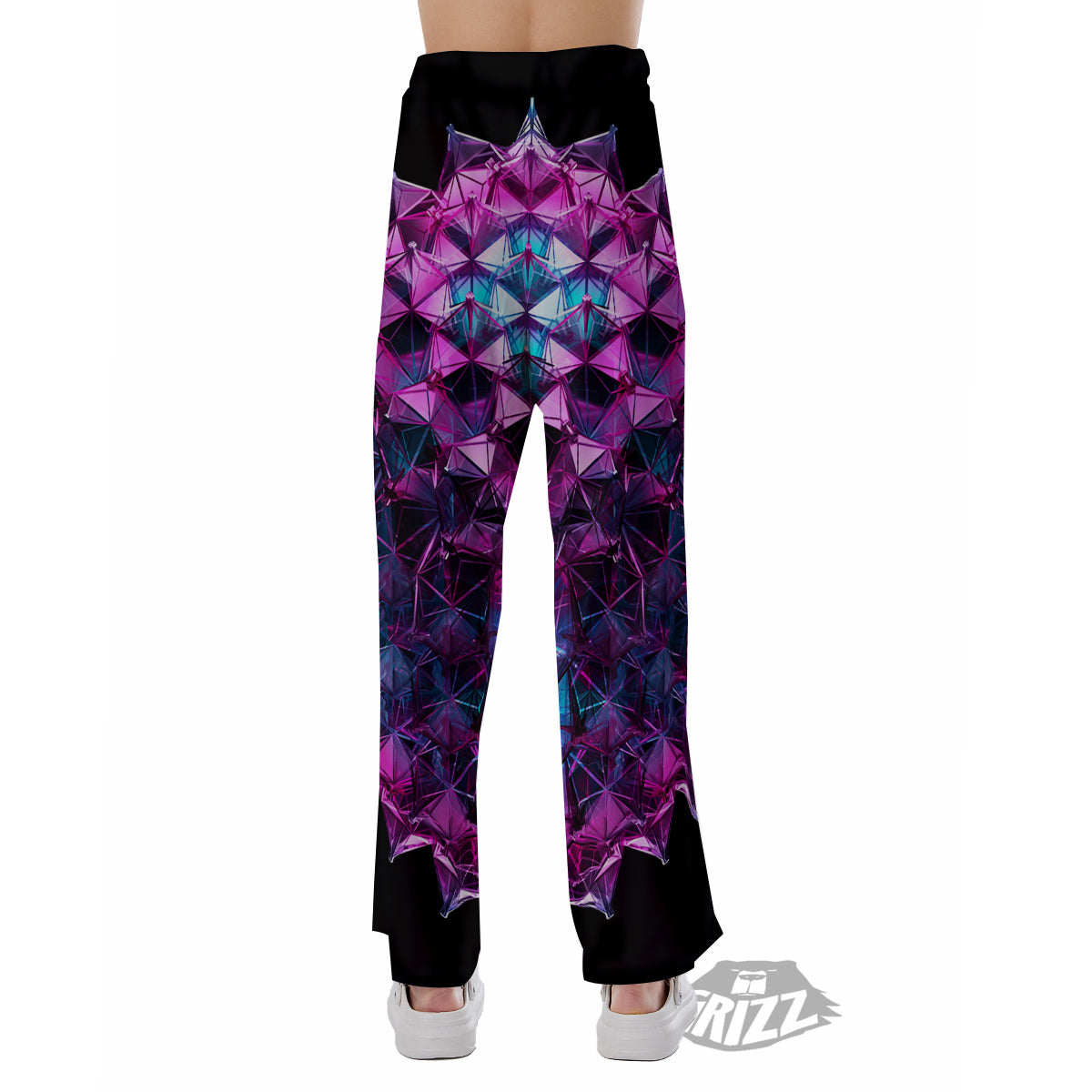Alien Crystal Diamond Flower Print Pajama Pants-grizzshop