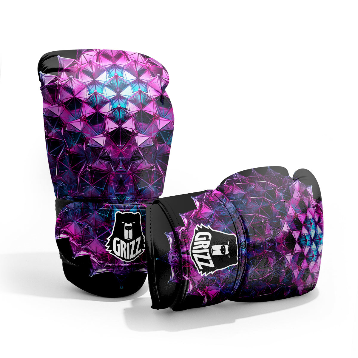 Alien Crystal Diamond Flower Print Sparring Gloves-grizzshop