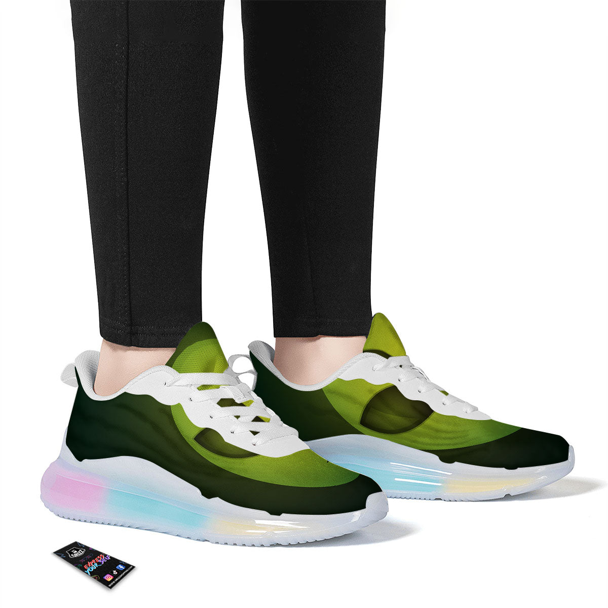 Alien Face Green Print Running Sneakers-grizzshop