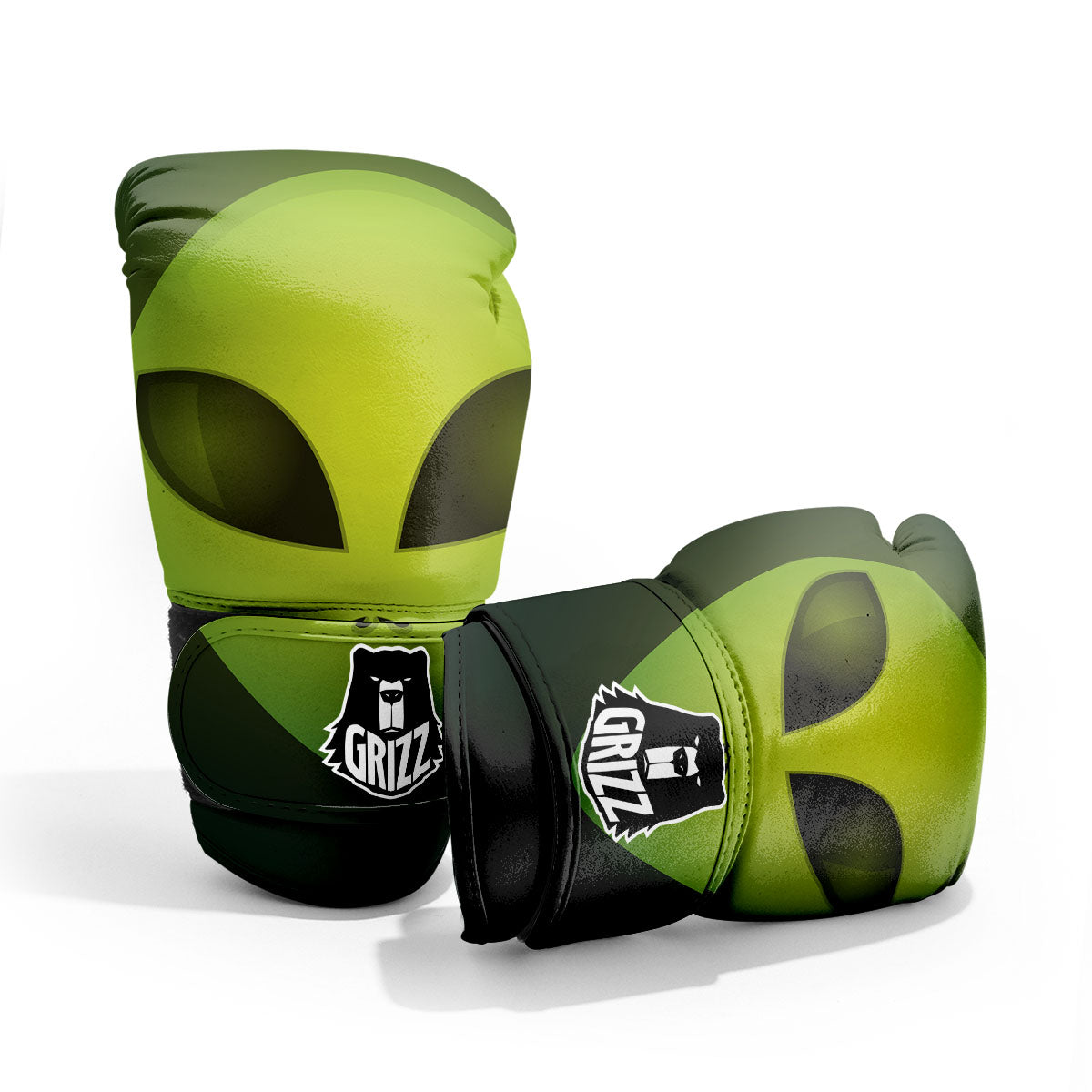 Alien Face Green Print Pro Boxing Glove