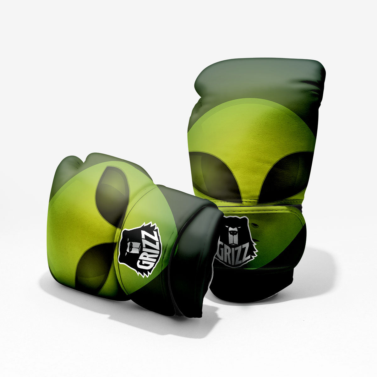 Alien Face Green Print Pro Boxing Glove