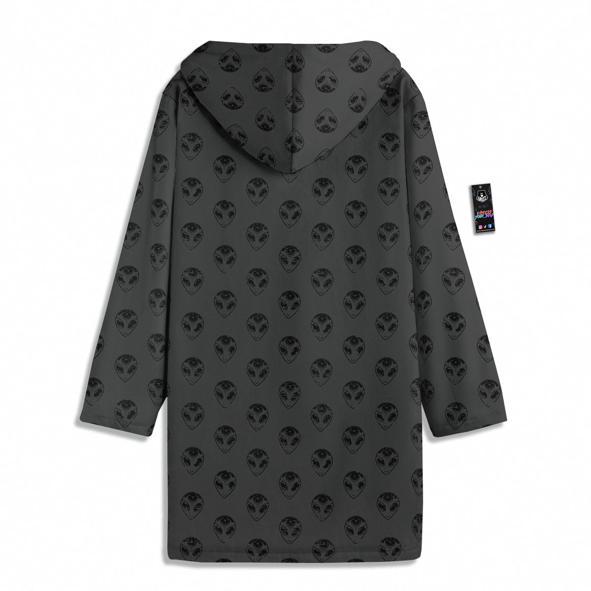 Alien Face Grey Print Pattern Men's Windbreaker Jacket-grizzshop