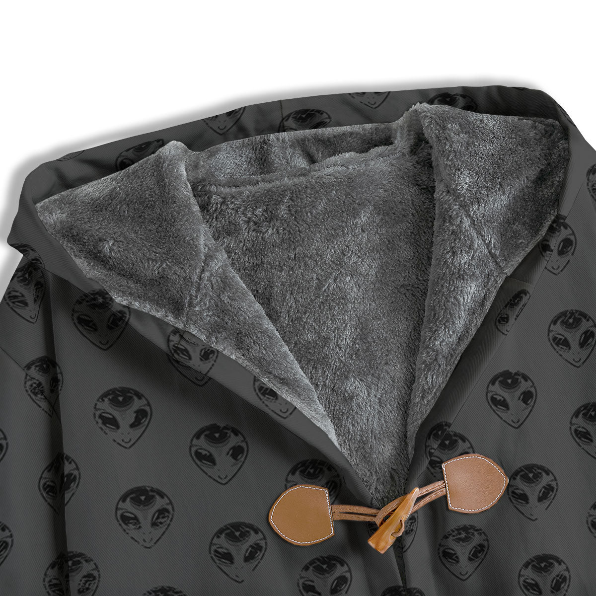 Alien Face Grey Print Pattern Men's Windbreaker Jacket-grizzshop