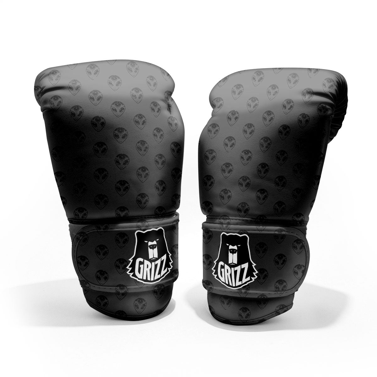 Alien Face Grey Print Pattern Sparring Gloves-grizzshop