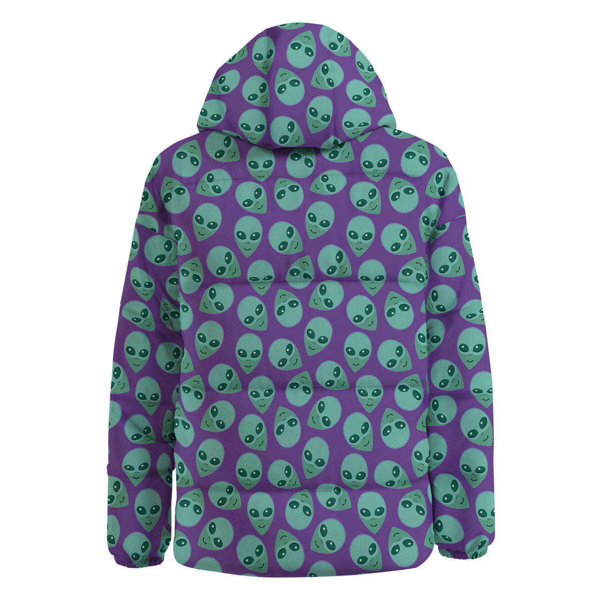 Alien Face Purple Print Pattern Down Jacket-grizzshop