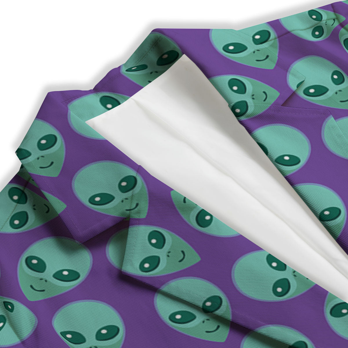 Alien Face Purple Print Pattern Women's Blazer-grizzshop