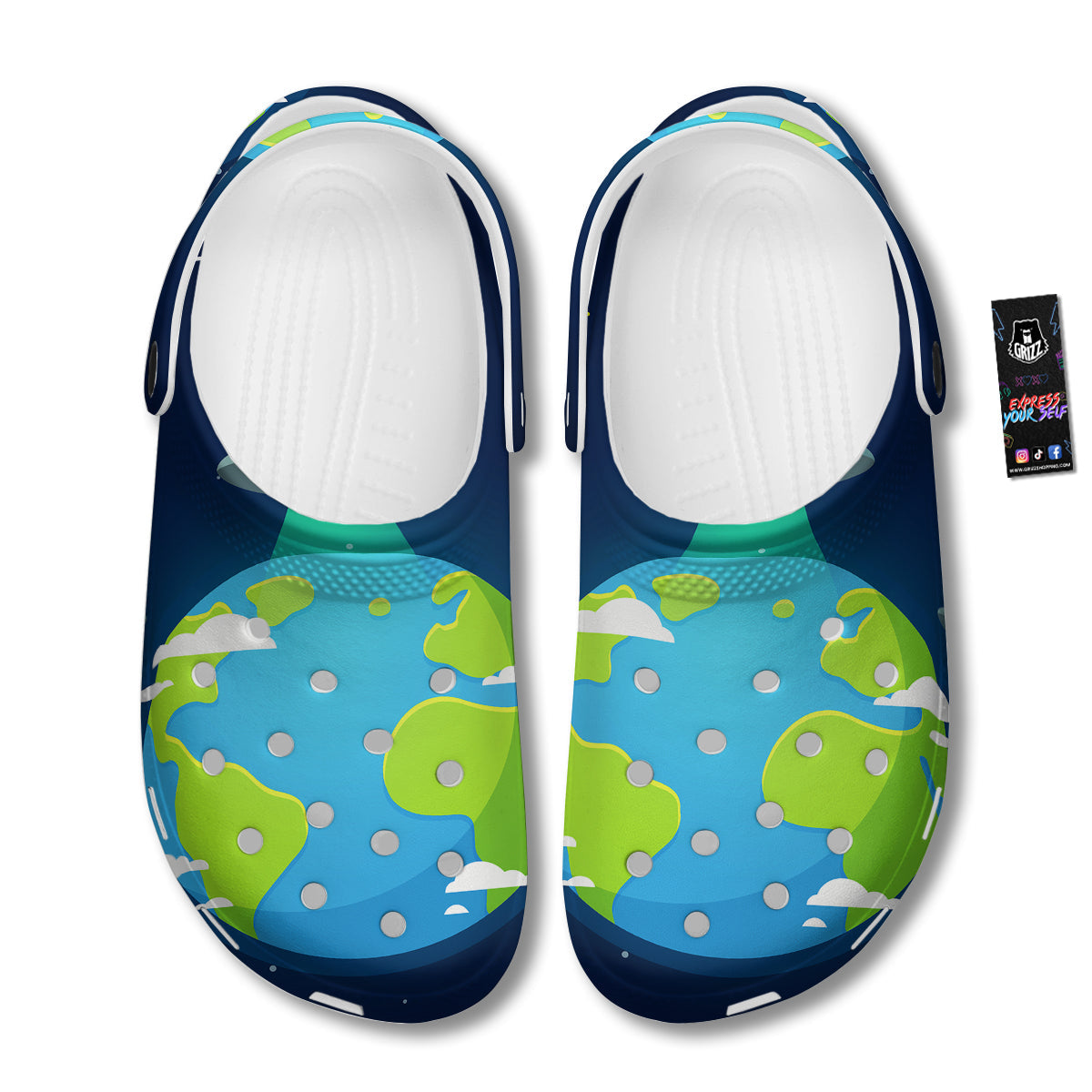 Alien Invasion And Earth Print Clog-grizzshop