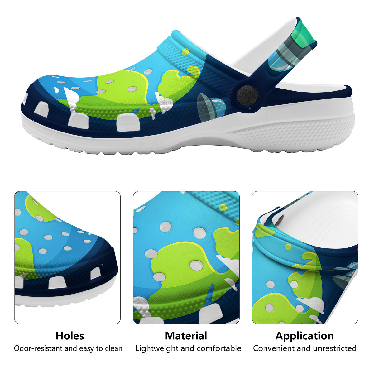 Alien Invasion And Earth Print Clog-grizzshop