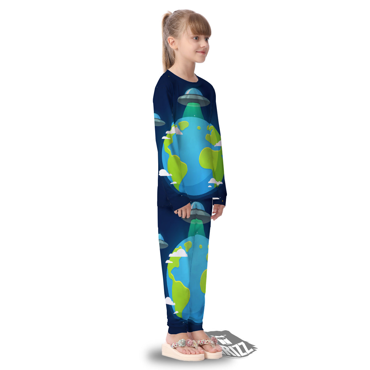 Alien Invasion And Earth Print Kid's Pajamas-grizzshop