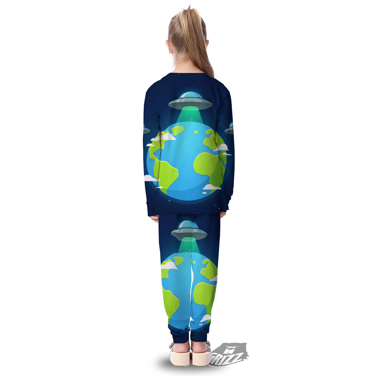 Alien Invasion And Earth Print Kid's Pajamas-grizzshop