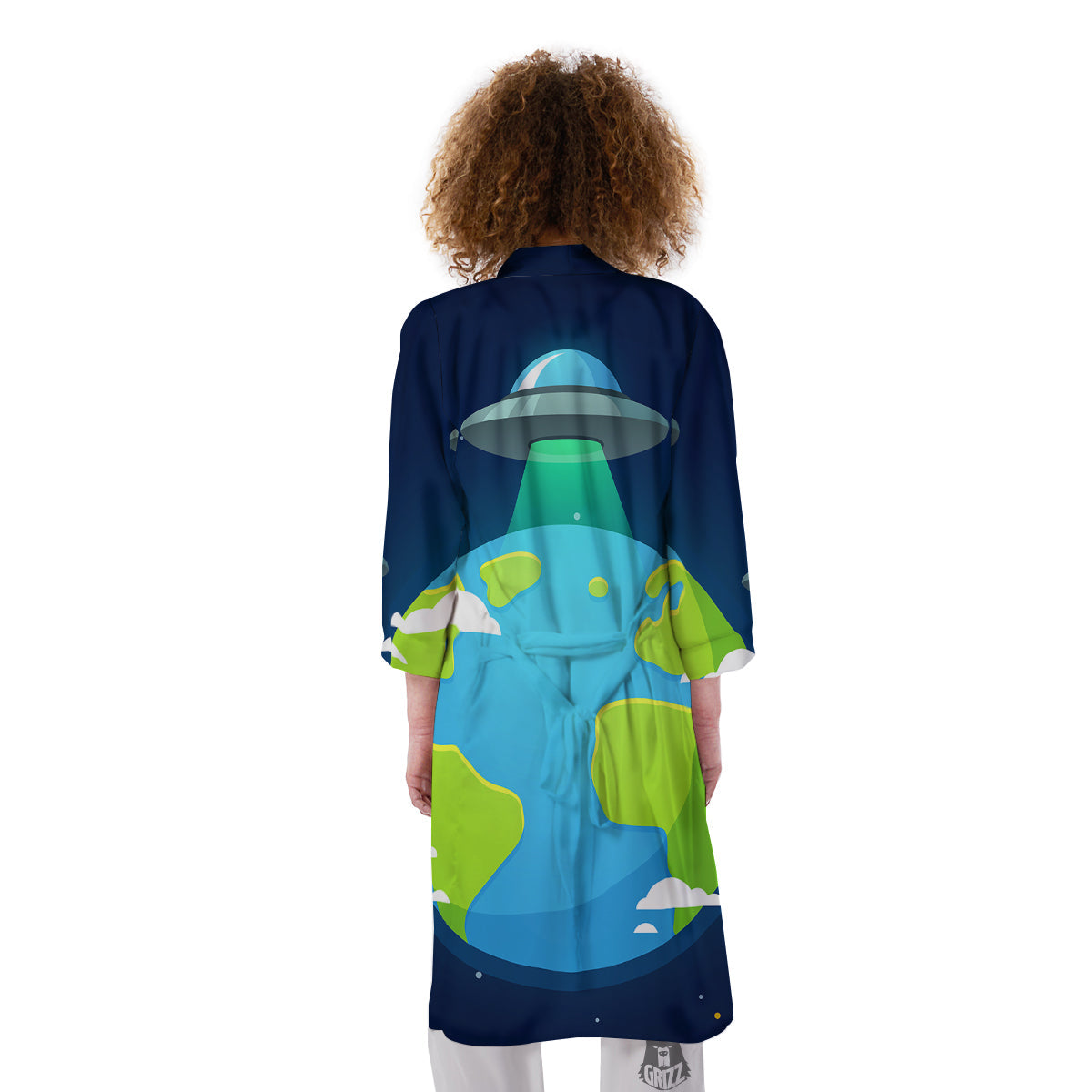Alien Invasion And Earth Print Kimono-grizzshop