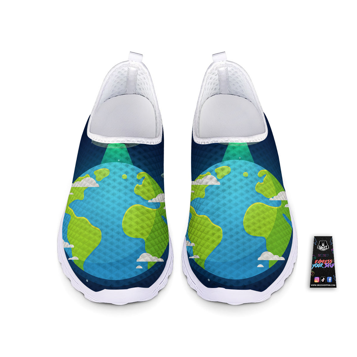 Alien Invasion And Earth Print Nurse Shoes-grizzshop