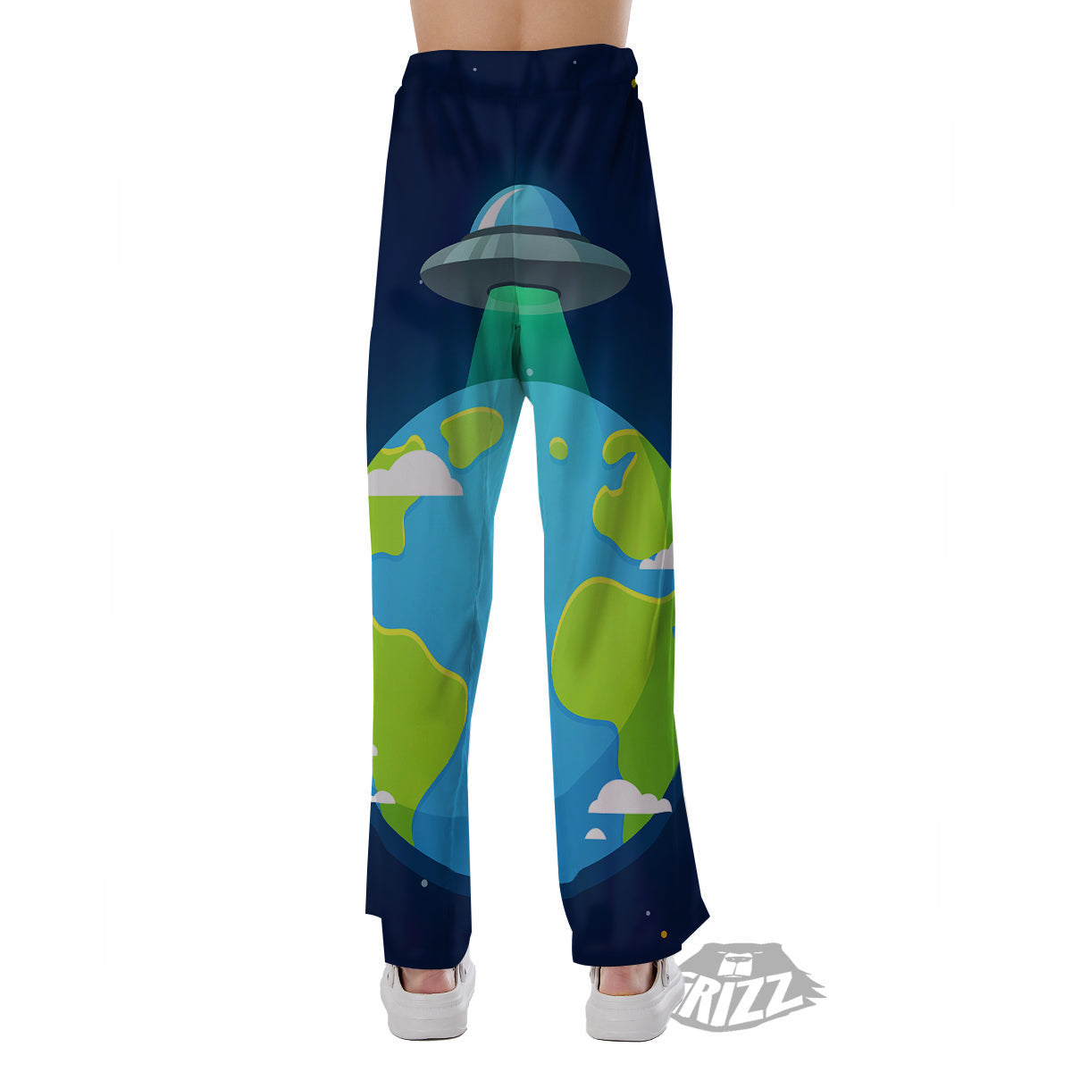 Alien Invasion And Earth Print Pajama Pants-grizzshop