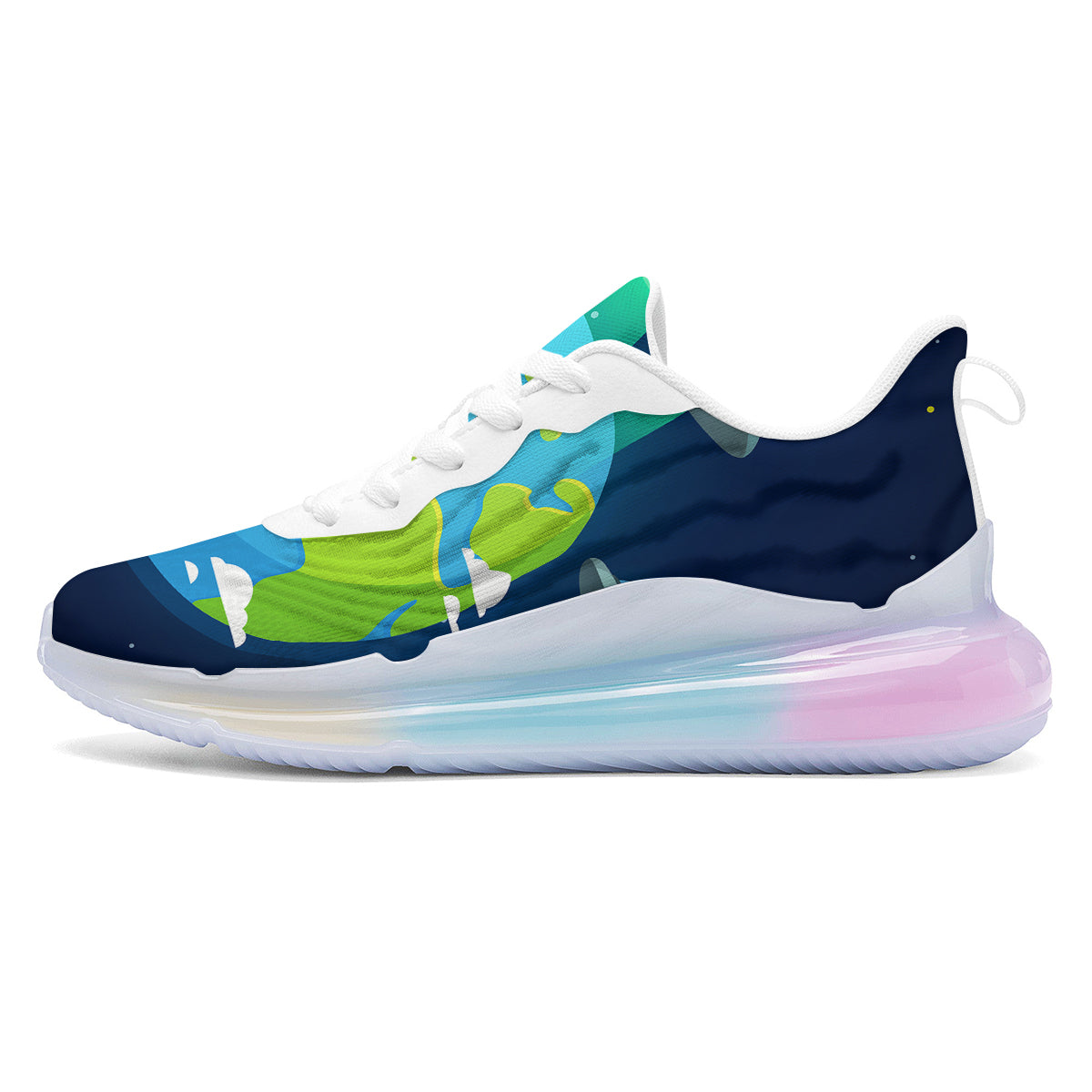 Alien Invasion And Earth Print Running Sneakers-grizzshop