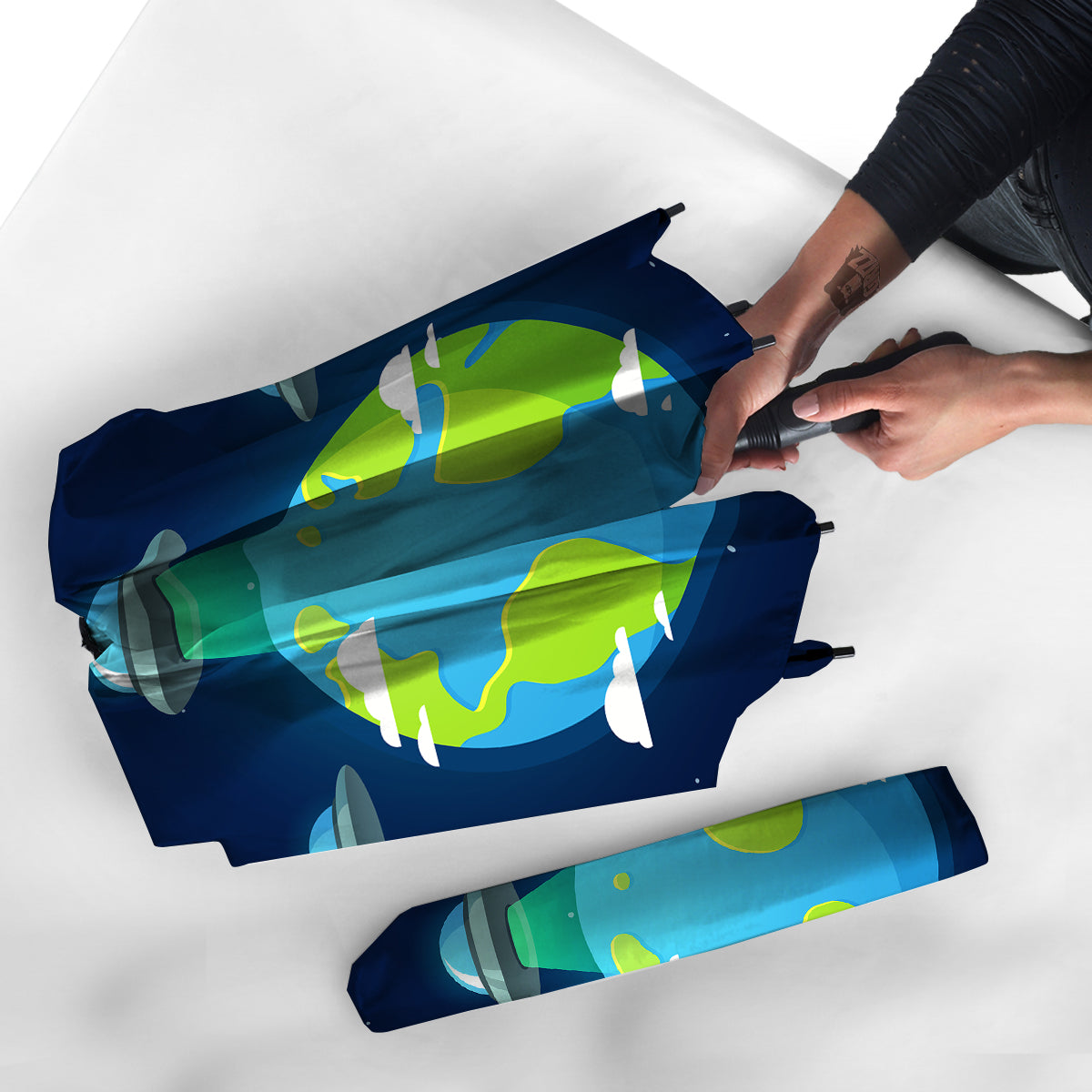 Alien Invasion And Earth Print Umbrella-grizzshop