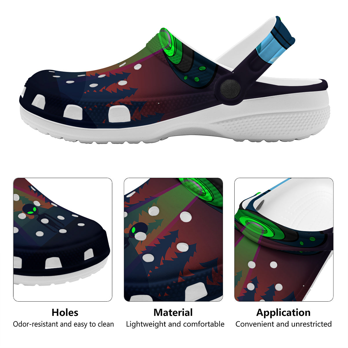 Alien Invasion On Earth Print Clog-grizzshop