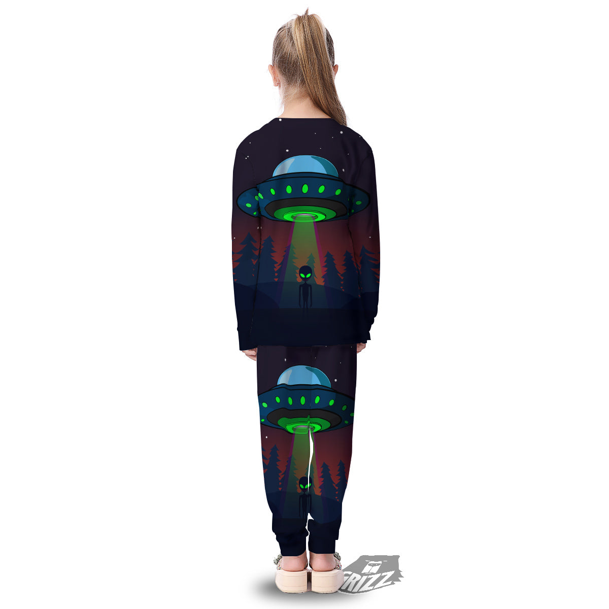 Alien Invasion On Earth Print Kid's Pajamas-grizzshop