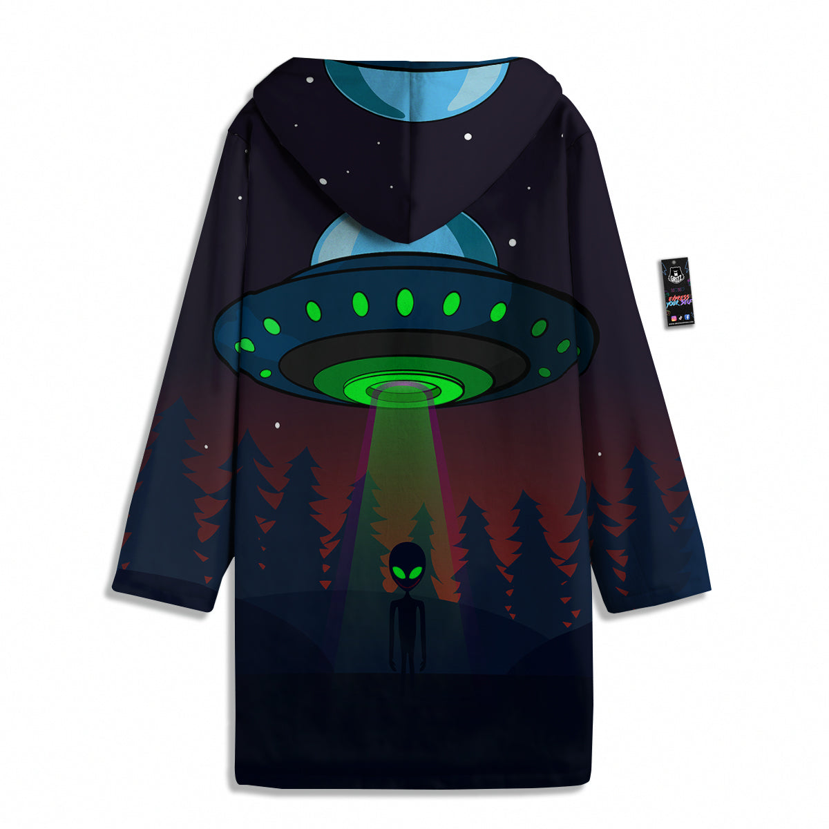 Alien Invasion On Earth Print Men's Windbreaker Jacket-grizzshop