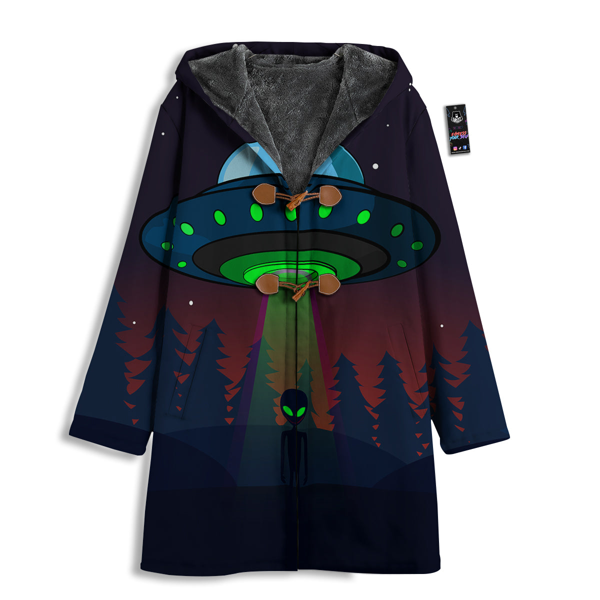 Alien Invasion On Earth Print Men's Windbreaker Jacket-grizzshop