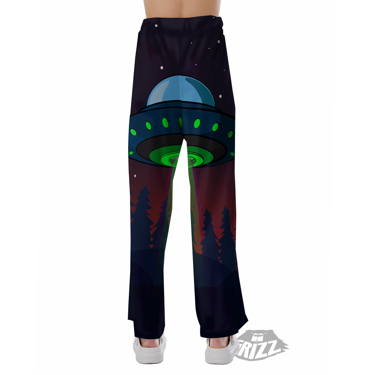 Alien Invasion On Earth Print Pajama Pants-grizzshop