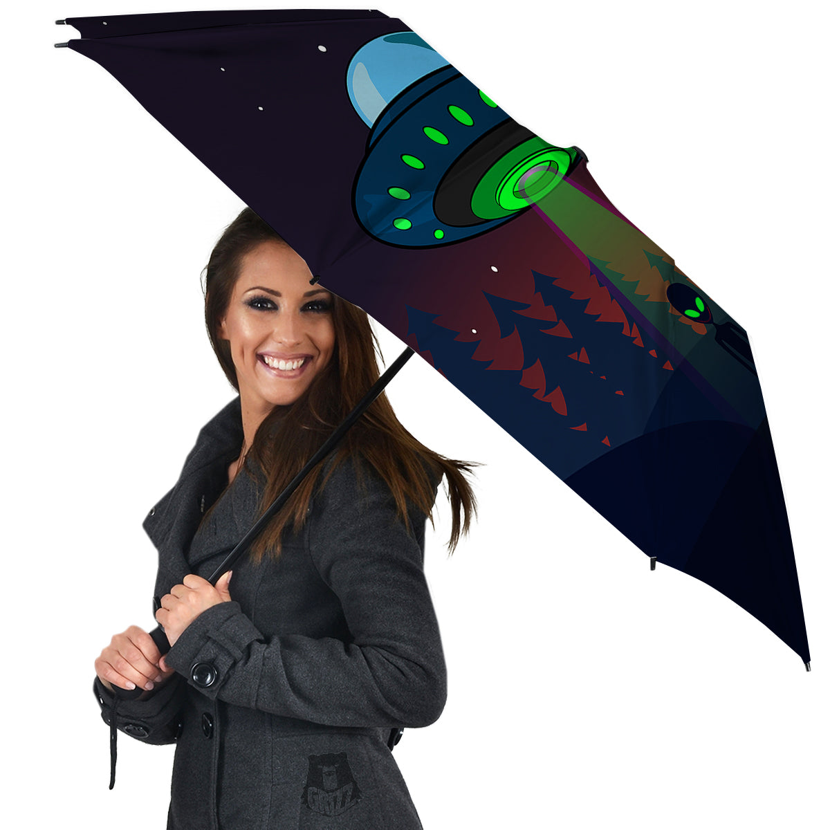 Alien Invasion On Earth Print Umbrella-grizzshop