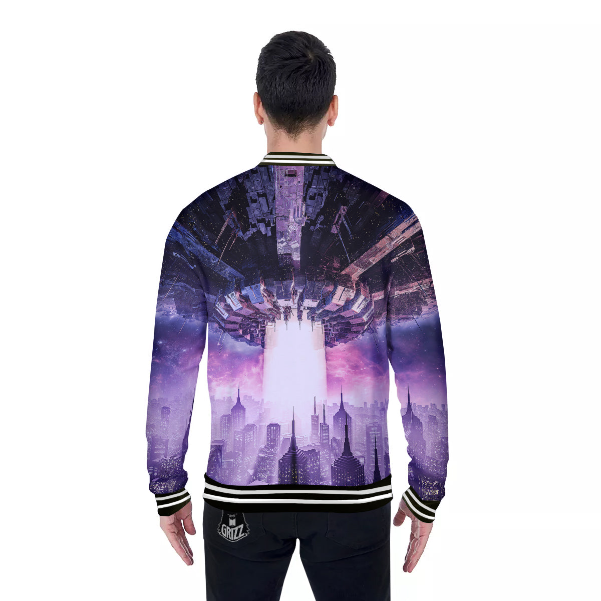 Alien Invasion Print Baseball Jacket-grizzshop