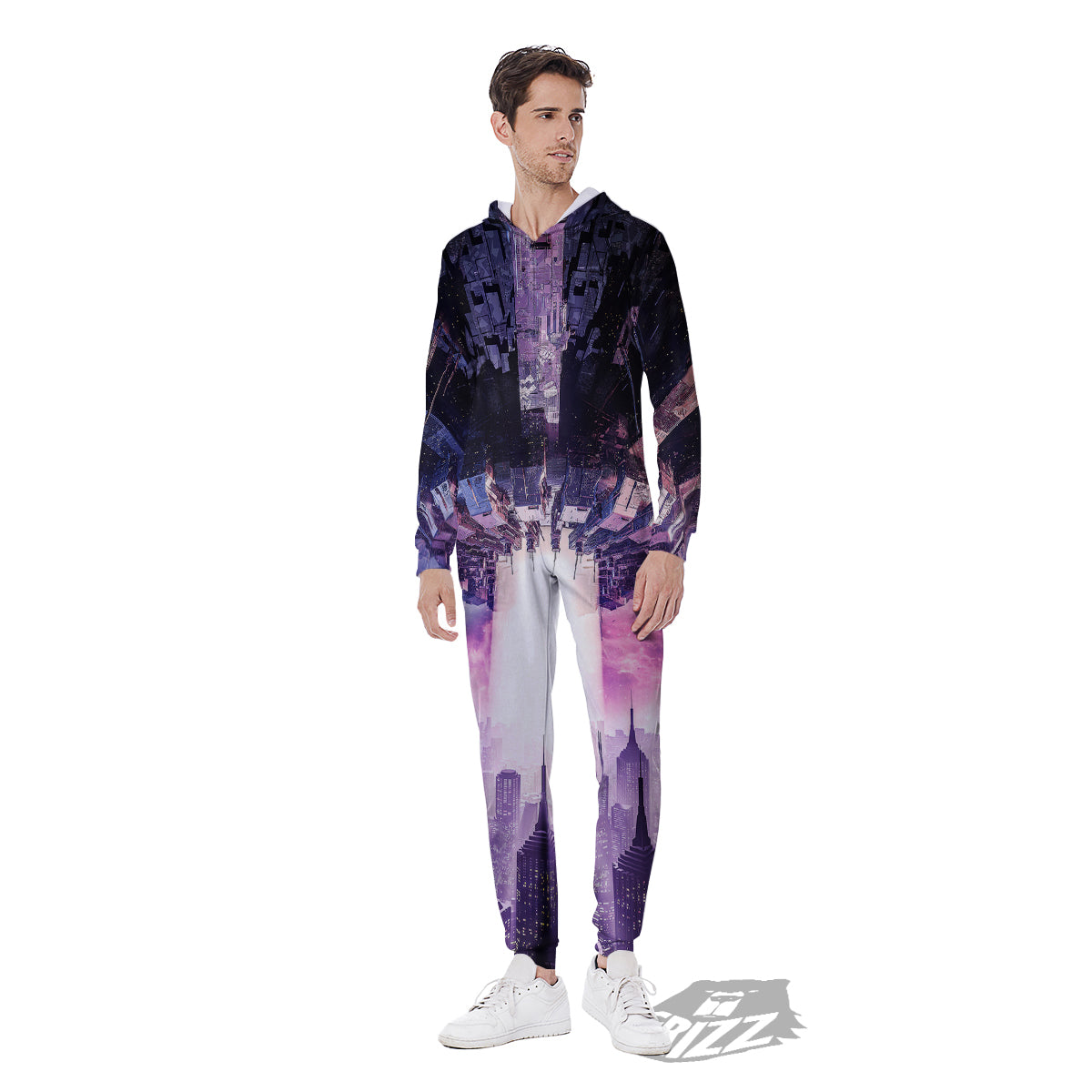 Alien Invasion Print Men's Jumpsuit-grizzshop