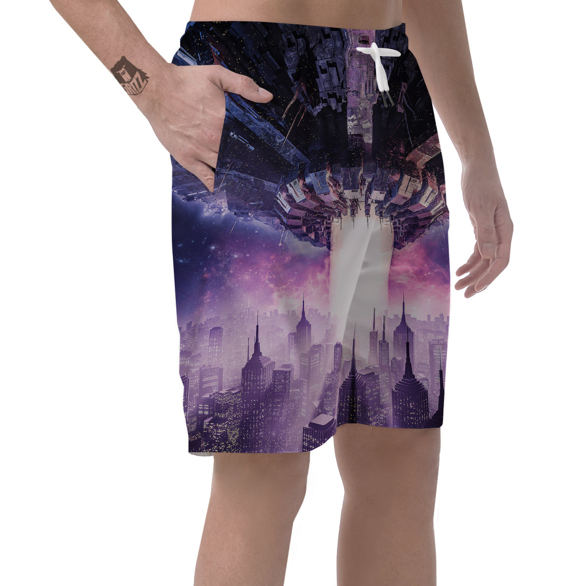 Alien Invasion Print Men's Shorts-grizzshop