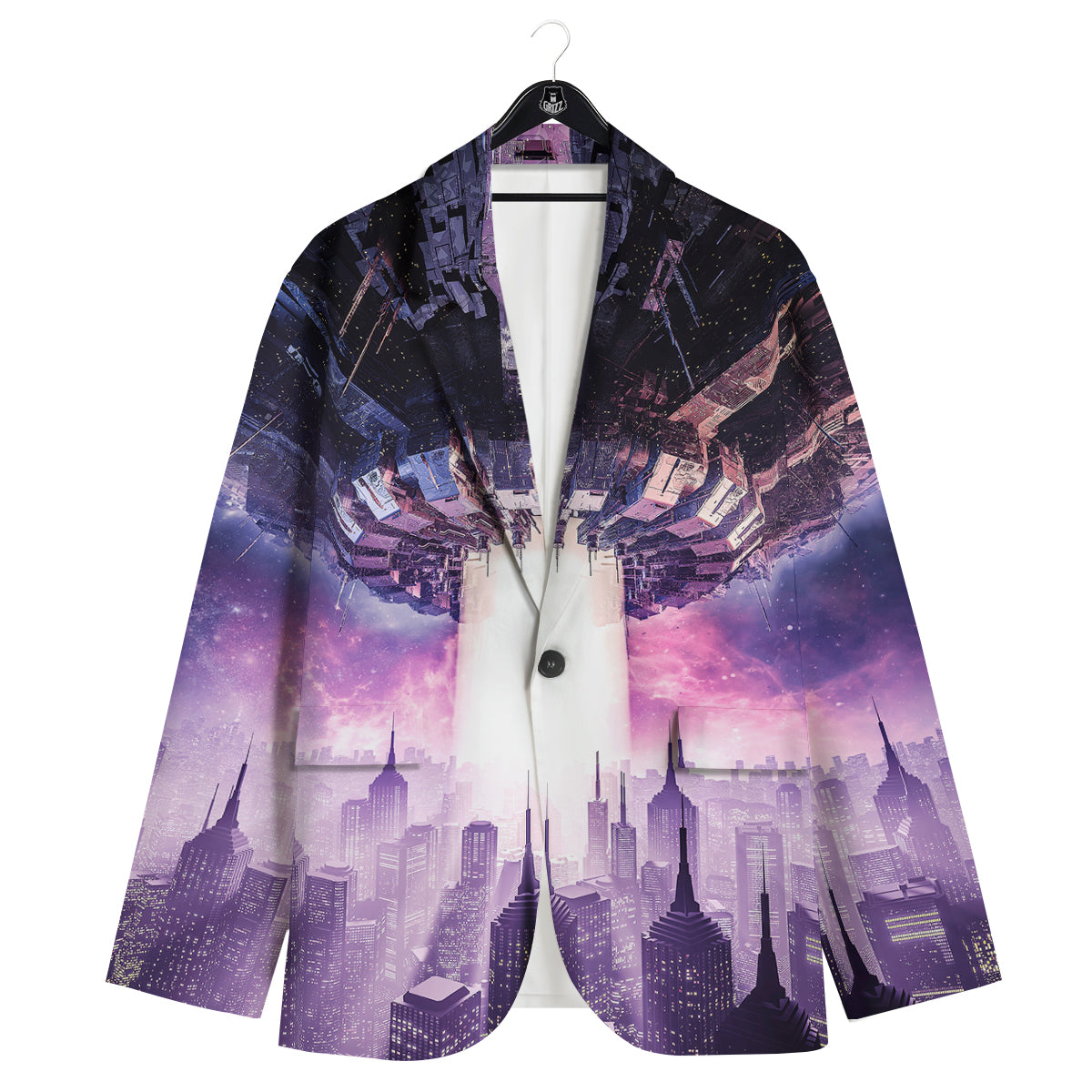 Alien Invasion Print Men's Sport Coat-grizzshop