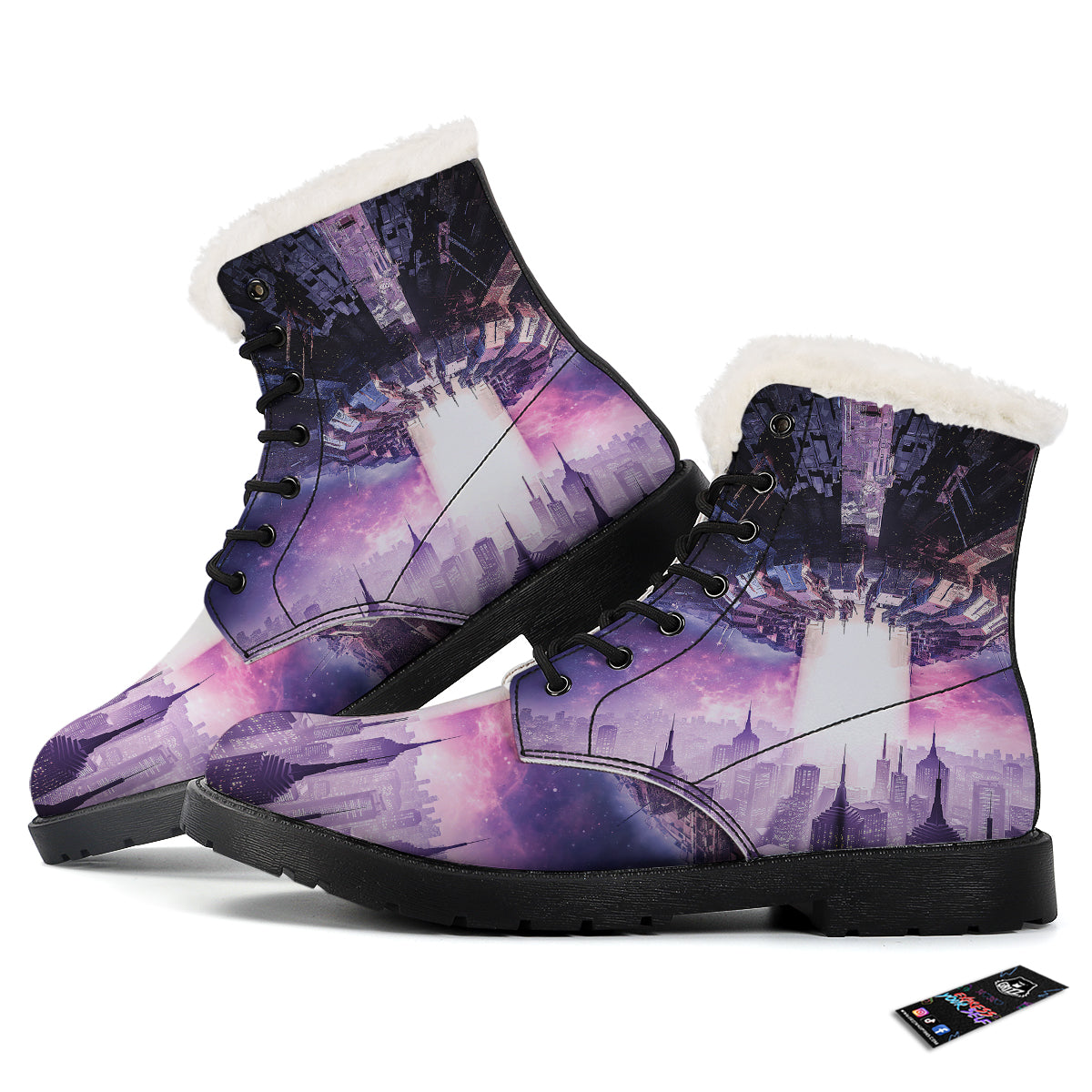 Alien Invasion Print Winter Boots-grizzshop