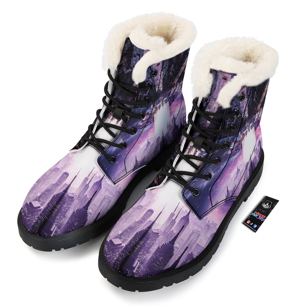 Alien Invasion Print Winter Boots-grizzshop