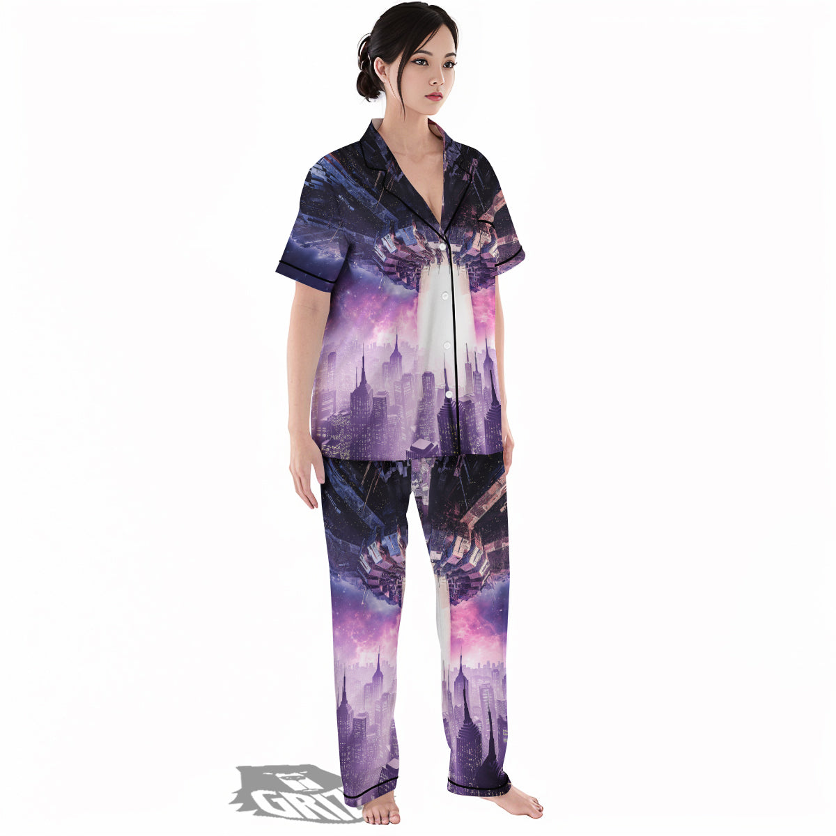 Alien Invasion Print Women's Pajamas Set-grizzshop