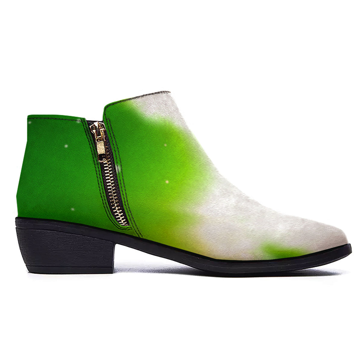 Alien Light Green Print Ankle Boots-grizzshop