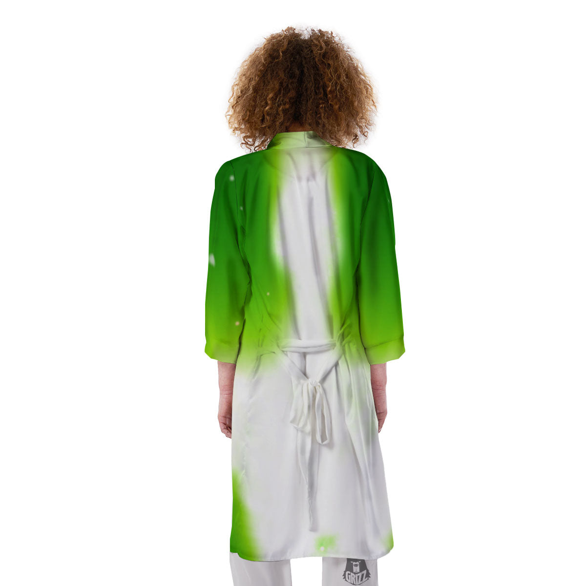 Alien Light Green Print Kimono-grizzshop