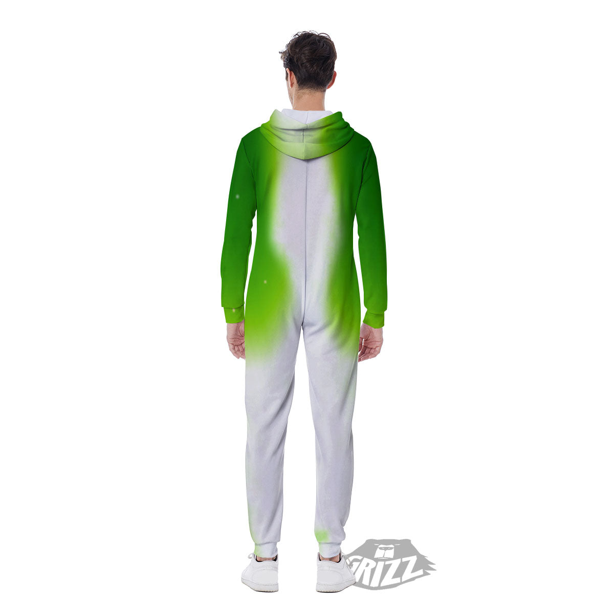 Alien Light Green Print Men's Jumpsuit-grizzshop