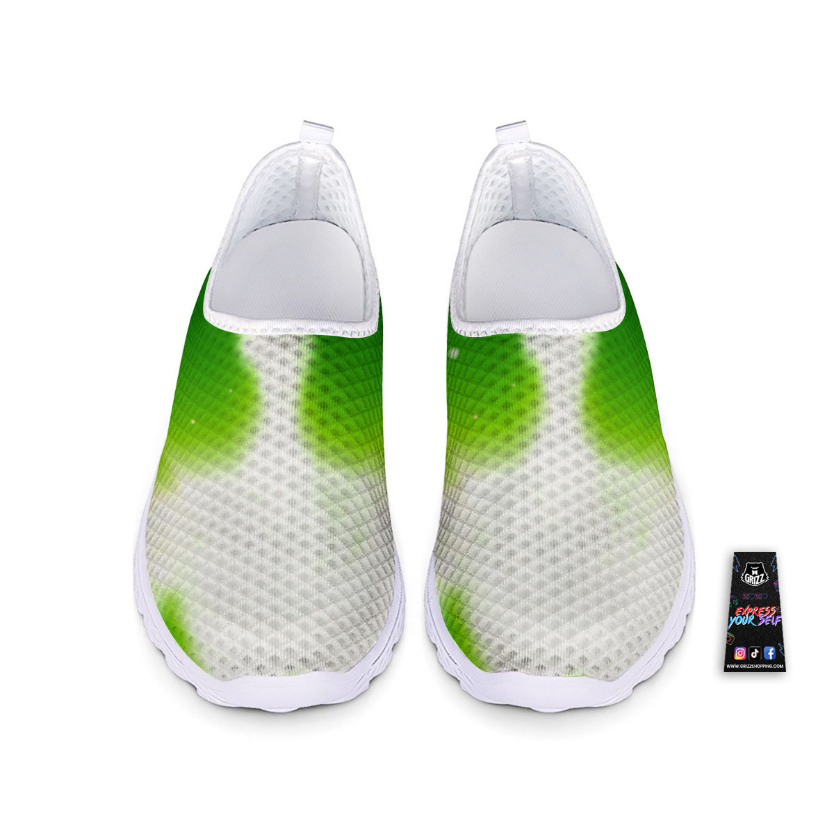 Alien Light Green Print Nurse Shoes-grizzshop