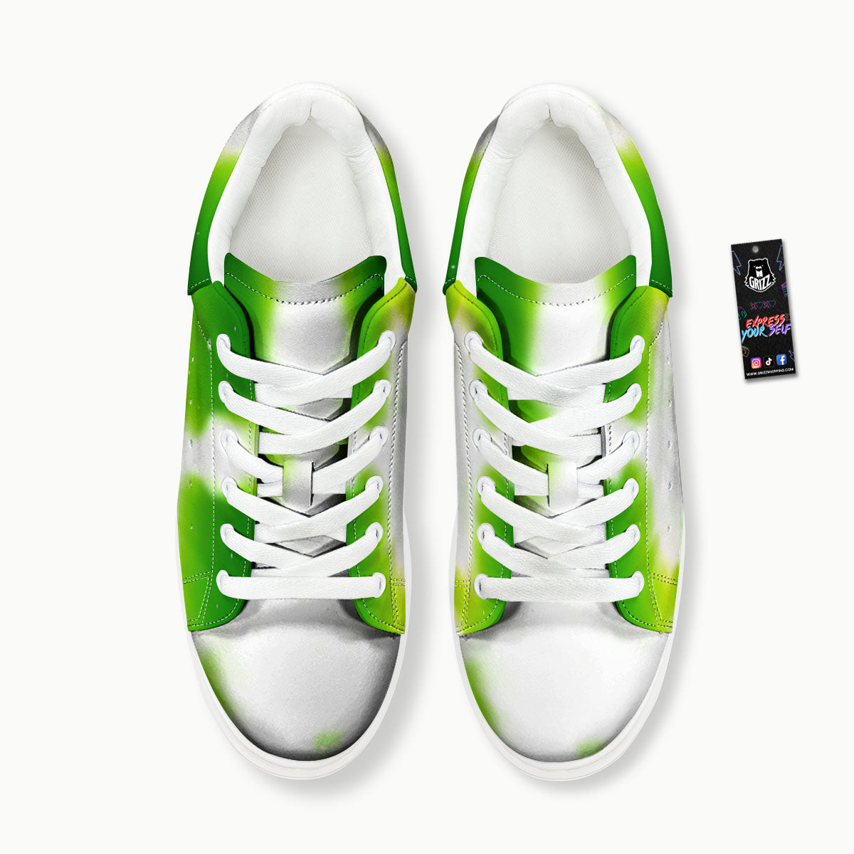 Alien Light Green Print Platform Shoes-grizzshop