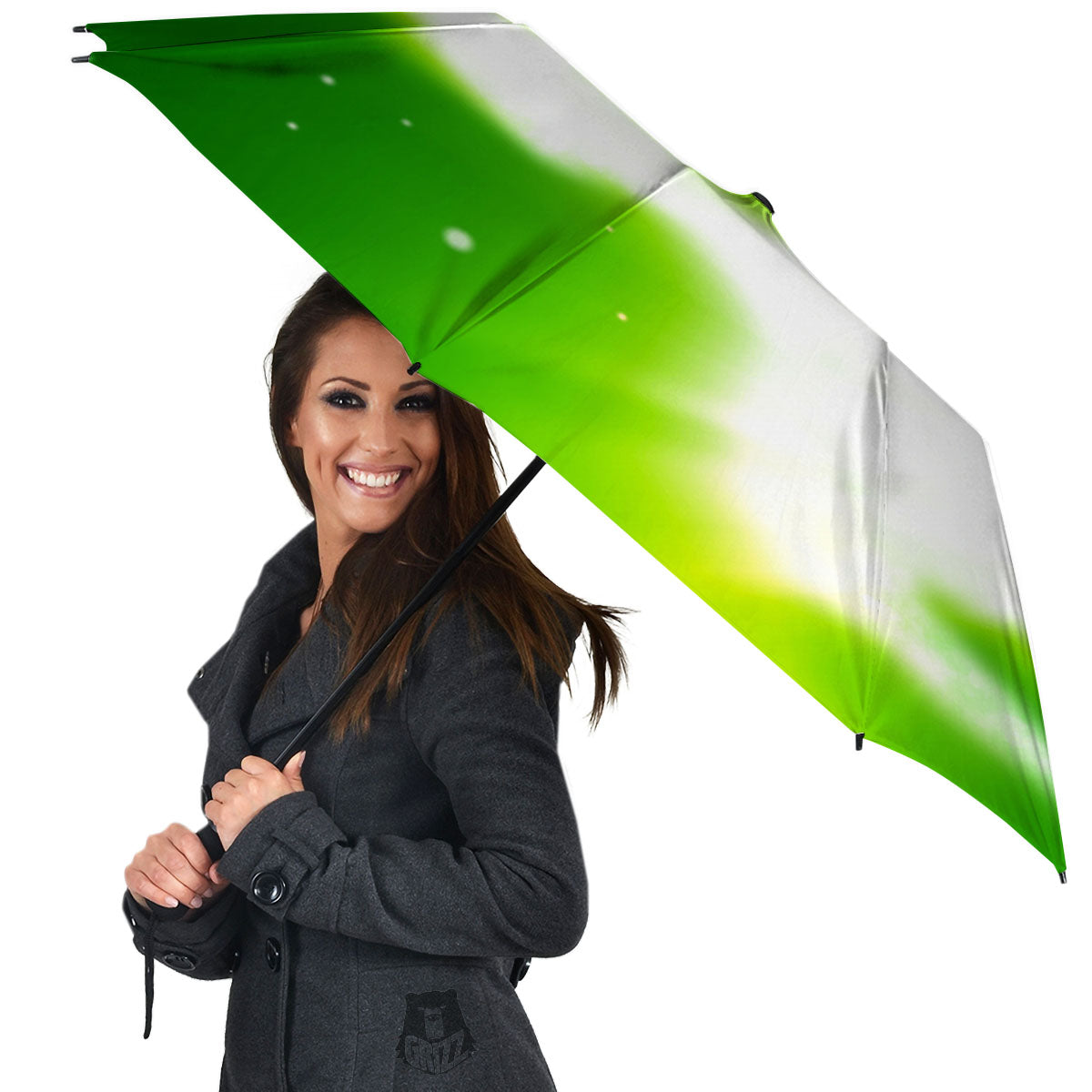 Alien Light Green Print Umbrella-grizzshop