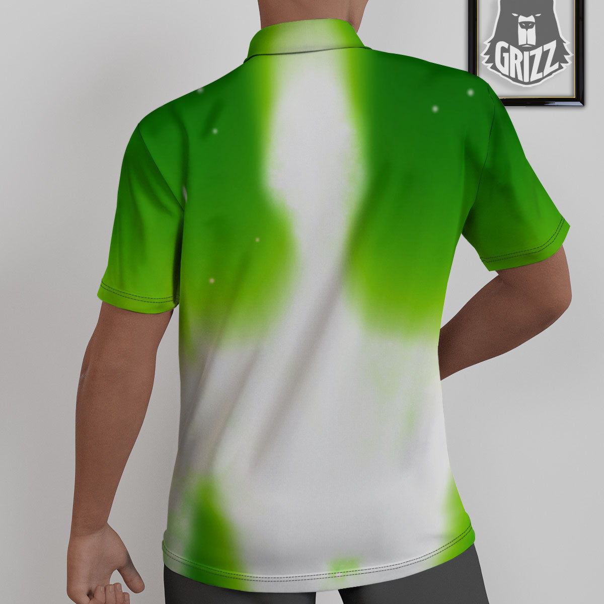 Alien Light Green Print Untucked Shirts-grizzshop