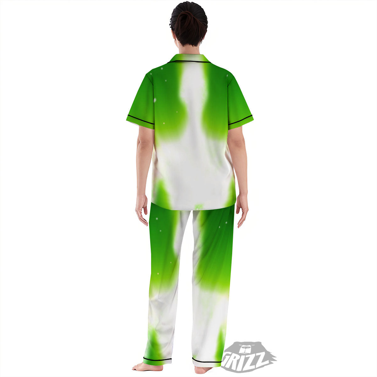 Alien Light Green Print Women's Pajamas Set-grizzshop