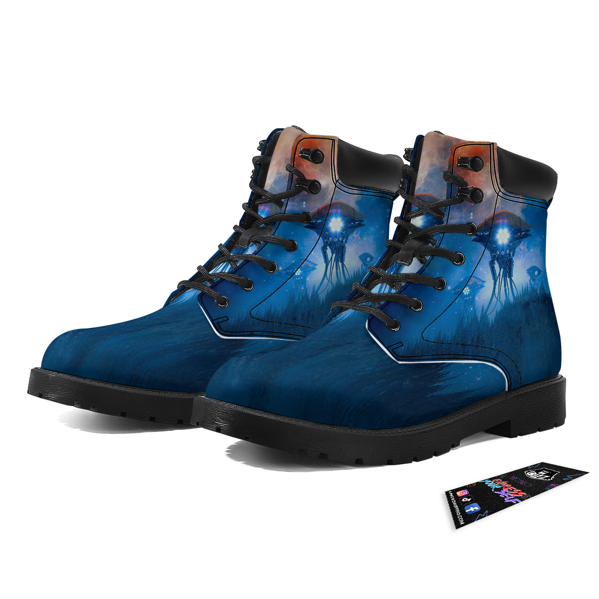 Alien Machines Print Boots-grizzshop
