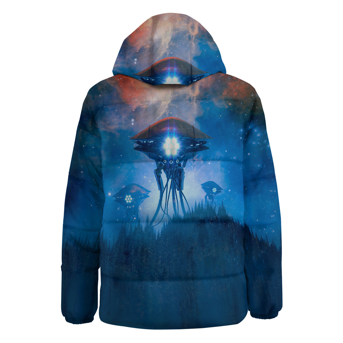 Alien Machines Print Down Jacket-grizzshop