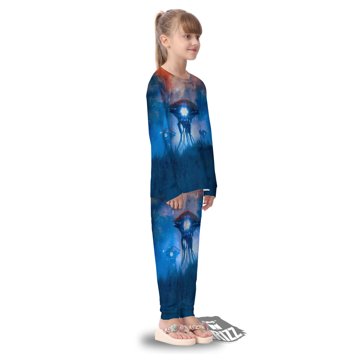 Alien Machines Print Kid's Pajamas-grizzshop