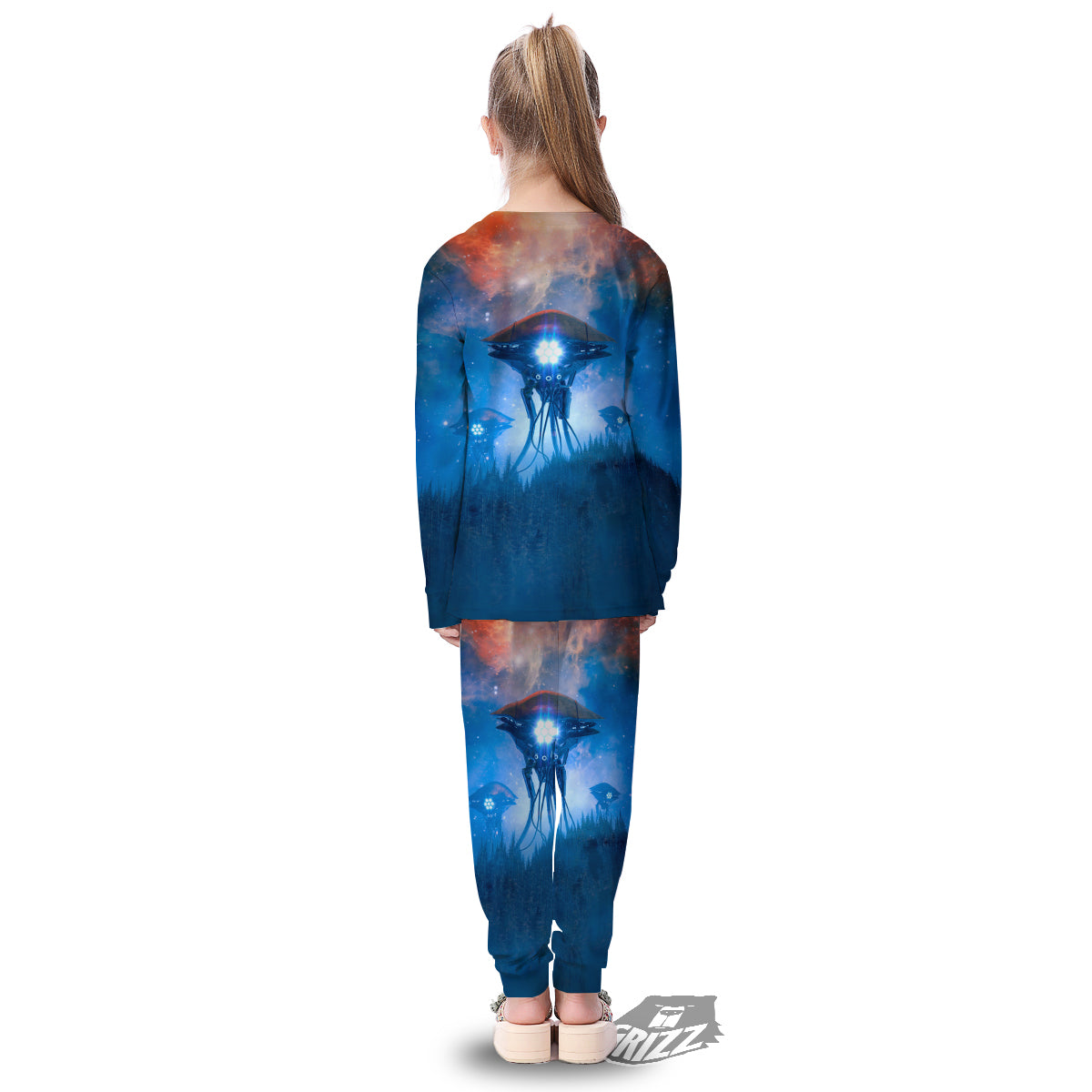 Alien Machines Print Kid's Pajamas-grizzshop