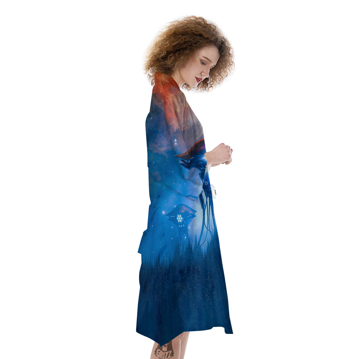 Alien Machines Print Kimono-grizzshop