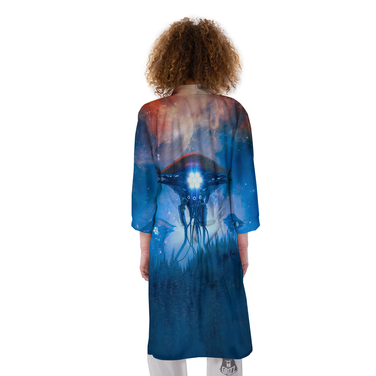 Alien Machines Print Kimono-grizzshop
