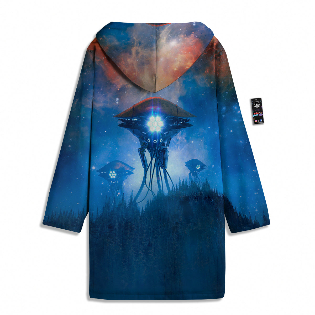 Alien Machines Print Men's Windbreaker Jacket-grizzshop