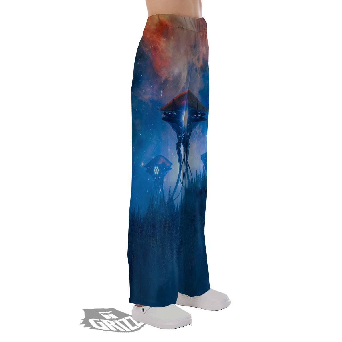 Alien Machines Print Pajama Pants-grizzshop